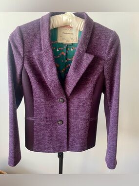 Cartonnier Heathered Purple Tailored Knit Blazer US 6
